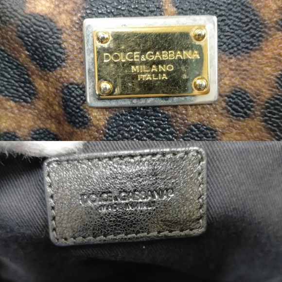 Dolce & Gabbana Leopard Print Shoulder Bag Coated Canvas Shoulder bag /hand bag - Picture 8 of 8